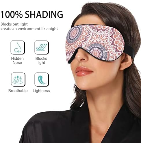 Mandala prozračna maska ​​za spavanje, hladno osjećati poklopac za spavanje za oči za ljetni odmor, elastično oblikovanje za žene za žene i muškarce