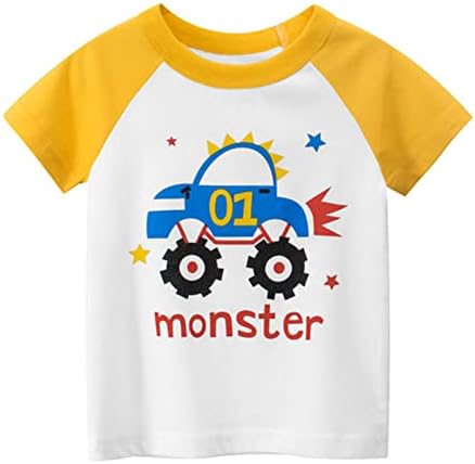 Toddler Kids Baby Boys Girls Automobili Ispis kratkih rukava Crewneck T majice na vrhu TEE odjeća za djecu Multi pakiranje majica
