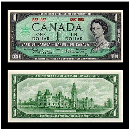 1967 CA Superb GEM 1967 Kanada Centennial $ 1 Bill W Mlada kraljica, Stari parlament BLDG $ 1 GEM Crisp unikroliran u novom milaru