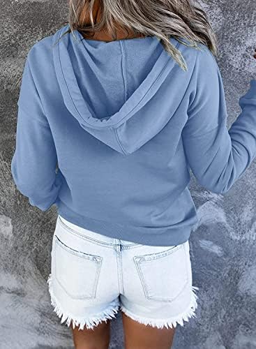 Ouqpuq ženske 2022 s kapuljačom sa kapuljačom ovratnik zimski duksevi pulover duksevi, ležerne majice dugih rukava