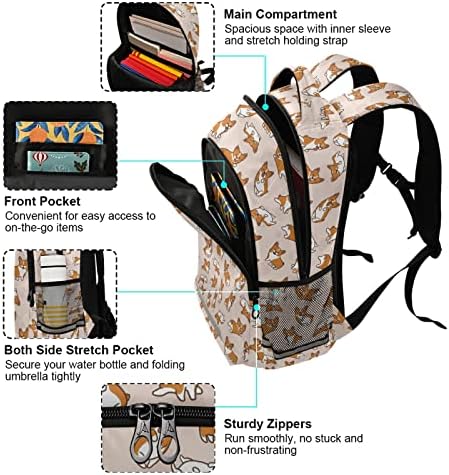 Alaza Slatki Little Corgi Psi ruksaci Travel Laptop Daypack školska knjiga za muškarce Žene Tinejdžeri Djeca Jedna veličina