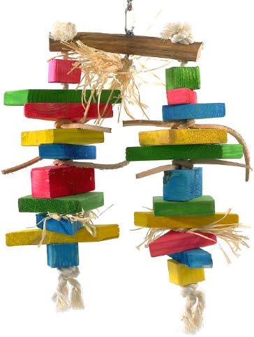 Vrijeme igranja ptica igračka br. 160, debeli zmajsko drvo i obojeni drveni blokovi, 10-inčni visoki 16-inčni