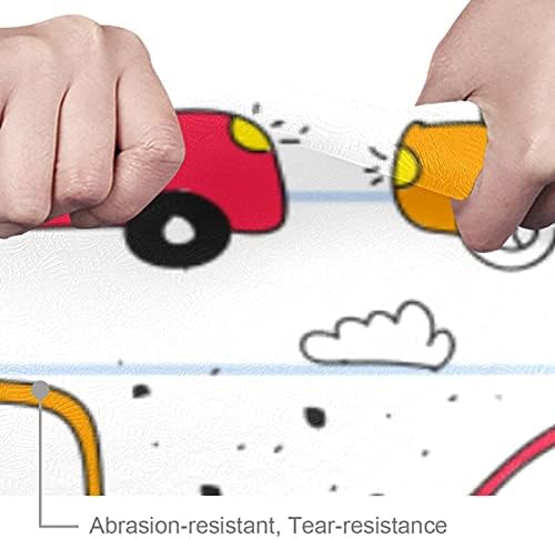 Siebzeh narandžasta i crvena doodle car Premium debela prostirka za jogu Eco Friendly Rubber Health & amp;