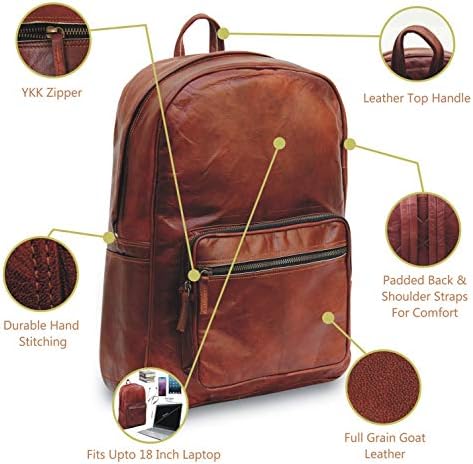 Ručno izrađeni svjetski kožni ruksak za muškarce Ženska torba za laptop otporna na vodu Ležerne prilike za dnevne tačke Knapsack College Bookbag Udobni lagani ruksak za putovanja