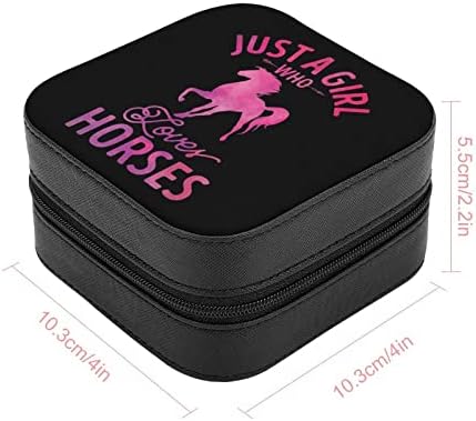 Samo djevojka koja voli konje nakit kutije PU kožna prijenosna zaslona Držač kutija mini futrola za žene poklon