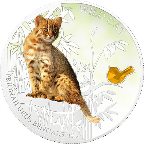 2013 Fidži - Psi i mačke - Release 3 - Wild Cat - Prionailurus Bengalensis - 1oz - Srebrni novčić - 2 dolara Neprikupan