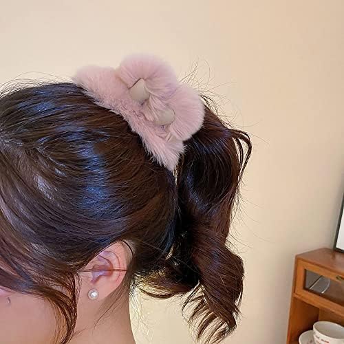 Chdhaltd Women za kosu, slatki elegantni Barrettes za jesenski plišanje ponytail clip zečji uši kaiševi za patke