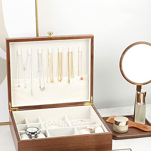 EMERS Exquisite-kutija za nakit luksuzna Drvena kutija za nakit Organizator 2-slojna torbica za čuvanje nakita poklon kovčeg naušnice prstenovi ogrlica kutije za nakit Organizator nakita