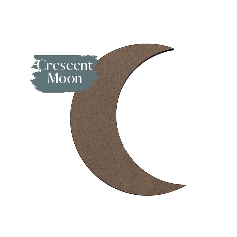 Debeli rez polumjeseca | Mjesec izrez drveta | Akrilni oblik mjeseca | Dekor od ravnog platnog drveta | Mjesec plafon Zidna umjetnost | Dečiji dekor sobe | DIY