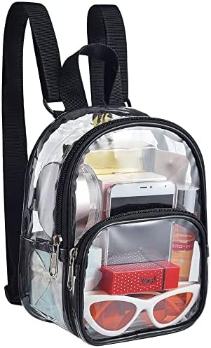 UEASE Clear Mini ruksak za djevojčice veličine 9 x 7,5 x 2,8 in / mali prozirni ruksak stadion odobren/vodootporna prozirna torba za sport, putovanja, koncert
