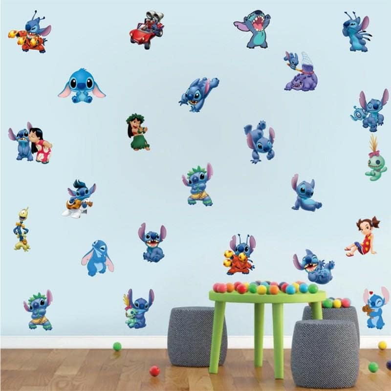 CATCOQ Cute Stitch zidne naljepnice za djecu Crtić 3d uklonjive zidne naljepnice dekor za dječake djevojčice
