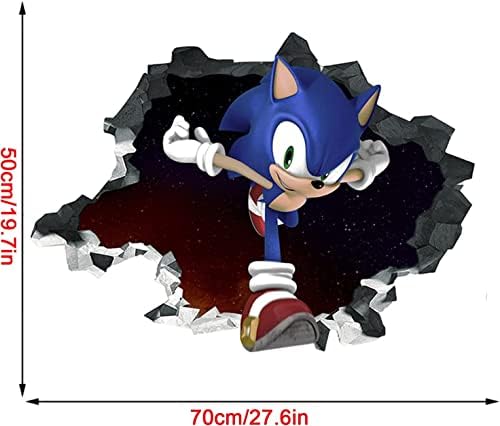 Sonic zidne naljepnice, 6D razbijene naljepnice za ježeve po mjeri, dječija igra zidna umjetnička soba zidni