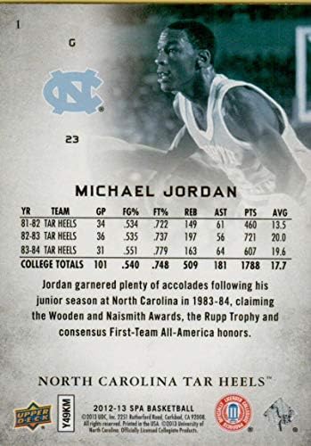 2012-13 Gornja paluba SP Autentična 1 Michael Jordan North Carolina Tar Heels NBA košarkaška karta NM-MT