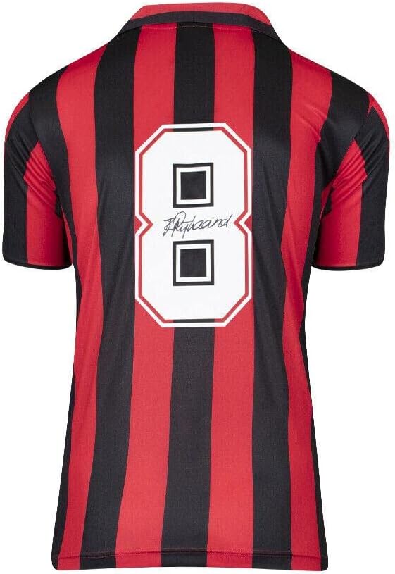Frank Rijkaard potpisao je AC Milan majicu - Retro, broj 8 Autogragram Jersey - autogramirani nogometni dresovi