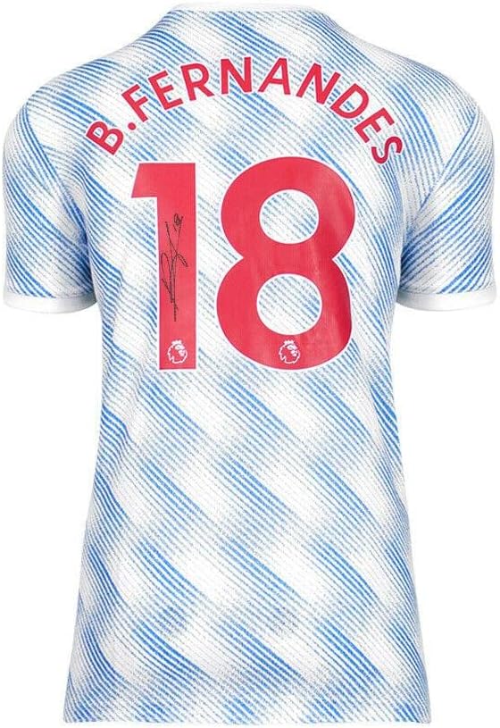 Bruno Fernandes potpisao majicu Manchester United - udaljena, 2021-2022, broj 18 - nogometni dresovi autografa