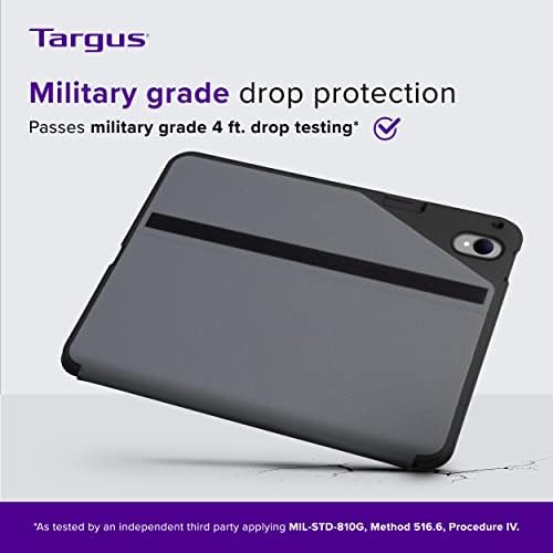 Targus Click-in IPAD 10. IPAD 10,9 inčni slučaj, iPad 10 Case Shock apsorbirajuće ladicu Tanak zaštitni poklopac za 10.9 iPad 10. Gen 2022, modeli A2696 A2757 A2777, crni
