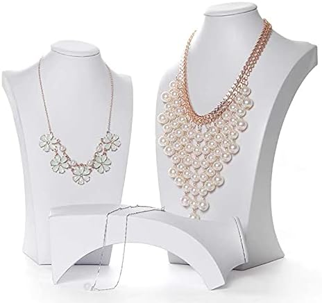 Homeanda White PU kožni nakit nakit štand ogrlice Privjesak lančani nakit