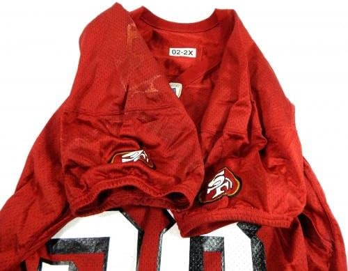 2002 San Francisco 49ers # 58 Igra Izdana crvena vežba 2x DP32776 - Neintred NFL igra Rabljeni dresovi