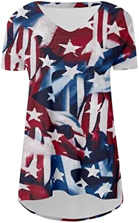 Ženska američka zastava Tunika TOP Ljetni kratki rukav USA 4. srpnja Zastava najobrazovanih patriotskih majica