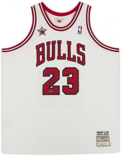 Michael Jordan Chicago Bulls Autographing Mitchell & Ness 1998 All-Star Game White Jersey - Gornja paluba - Autographirani NBA dresovi