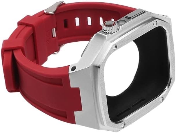 HOUCY šareni silikonski kaiš metalna futrola za Apple Watch IWATCH SE 8 7 6 5 4 40mm 41mm 44mm 45mm Muškarci Zamijenite modifikaciju zamijeniti DIY komplet