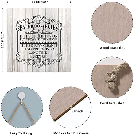 Antikni drveni paleta Potpisuje pravila kupaonice Motivacijsko drvo paleta potpisuje seosko drvo daska viseće