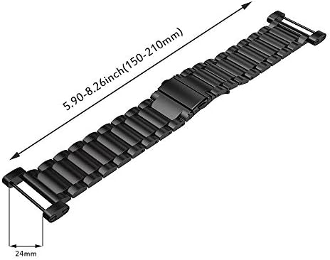 Pwkutn Zamjena 24mm od nehrđajućeg čelika Klasična metalna narukvica Trake i alati sa nosačima za jezgru Sve SS014993000 Crna