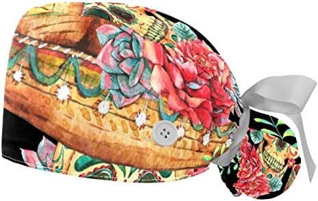 2 Pakirajte radne kape s duksevima za žene, cvjetni cvjetni cvjetni ponytail torbica