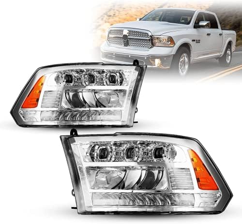 WOLFSTORM prednja svjetla za 2009-2018 Dodge Ram 1500 sekvencijalna svjetla za okretanje poseban dizajn, 2010-2018 Dodge Ram 2500/3500 prednja svjetla,samo vozilo sa fabričkim Projektorskim lampama