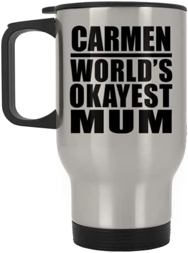 DesignSify Carmen's Carmen's Dokust mama, srebrna putna krila 14oz nehrđajući čelik Izolirani prevoz, pokloni za rođendan godišnjica Božićne Xmas Dan majki