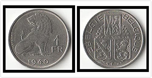 Evropa Belgija 1 Franc Coin 1939-1940 Izdanje Strani kovanice KM120 Holandski izdanje