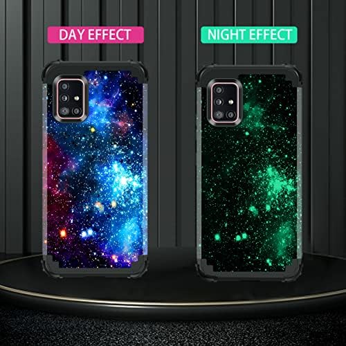 Miqala za Galaxy A51 5g, sjajni u tamnom troslojnom teškim pogodnim odbojnim odbojnim odbojnim branik +