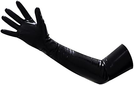EXLATEX Latex gumene crne duge rukavice Club Outfits dodatak Plus Veličina