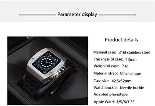 Maalya luksuzni metalni kamen za maske za Apple Watch 7 44mm 45mm silikonski set za iWatch seriju 6 5 4 44 45 Modifikacija MOD komplet