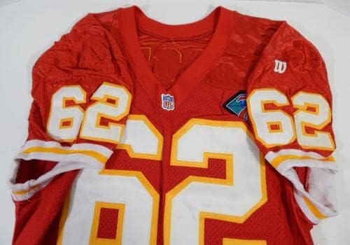1994 Kansas Chiefs Troy Ridgley # 62 Igra Izdana crvena dres 75. Patch 432 - Neincign NFL igra rabljeni dresovi