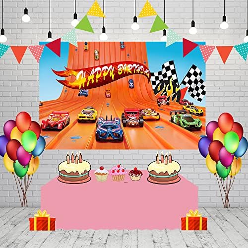 Hot Wheels Pozadine za rođendanske zabave dekoracije zalihe crveni auto fotografija pozadina za tortu stol