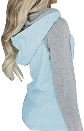 Aelson ženske casual patchwork dukseve dugih rukava lagani pulover vrhovi duksevi sa džepom