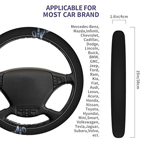 Smiješna Lobanja ušivena kožna navlaka za volan dinamičnog dizajna univerzalne veličine, pogodna za većinu auto volana