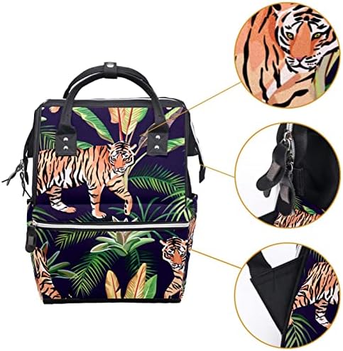 Guerotkr putnički ruksak, vrećice za pelene, ruksak pelena, tigar napušta uzorak postrojenja za životinje