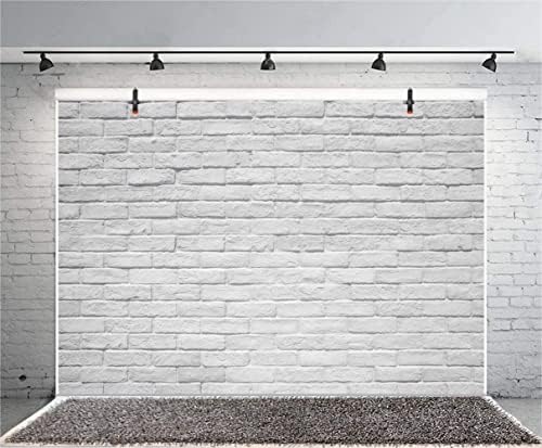 Laeacco Rustikalna zidna pozadina od opeke 10x8ft Bijela oprana zidna pozadina za fotografiju Vintage cigla