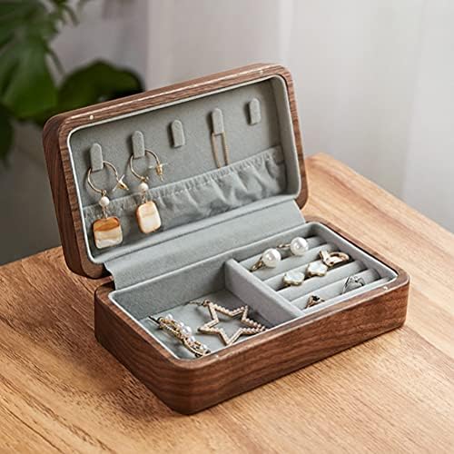 Cabilock drvena kutija za nakit Orat Stish Box Treasure Nakit Gruška Vintage Ručno rađeni obrtni okvir Patch