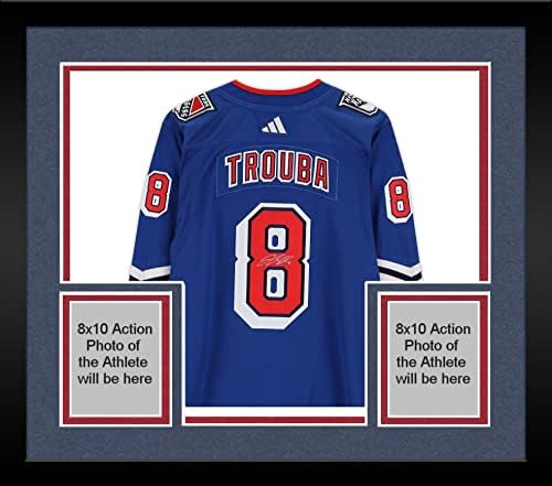 Uramljeno Jacob Trouba New York Rangers Autographing 2022-23 Reverse Retro Adidas Autentični dres - Autographirani