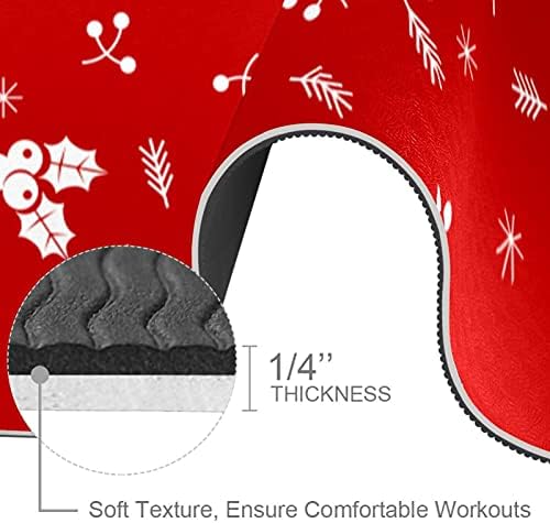 Debeli Neklizajući Vježba & fitnes 1/4 yoga mat sa Božić Berry-01 Print za Yoga Pilates & Pod fitnes vježbe