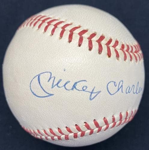 Mickey Charles Mantle puno ime potpisano Službeni spalding Joe Cronin bejzbol PSA - AUTOGREMENA BASEBALLS