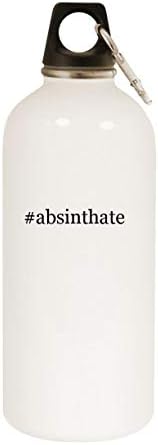 Molandra proizvodi AbSinthate - 20oz hashtag boce od bijele boje od nehrđajućeg čelika sa karabinom, bijelom