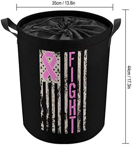 Borite se protiv borbe protiv raka dojke američka zastava 42L okrugla korpa za veš sklopive korpe za odeću sa vrhom za vezice