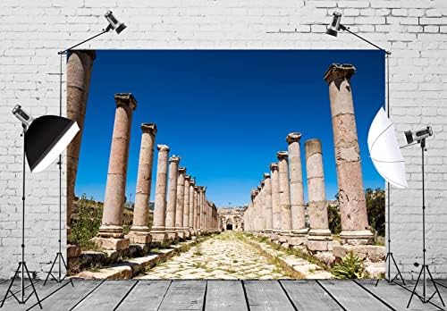Loccor tkanina 15x10ft drevni rimski stubovi pozadina stubovi Cardo Maximus Rim grad Gerasa Antika Uništavanjafotografija