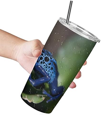 Kamuflage plave žabe 20oz Putni šalica za kafu vakuum izolirana od nehrđajućeg čelika Latte čaša sa slamom