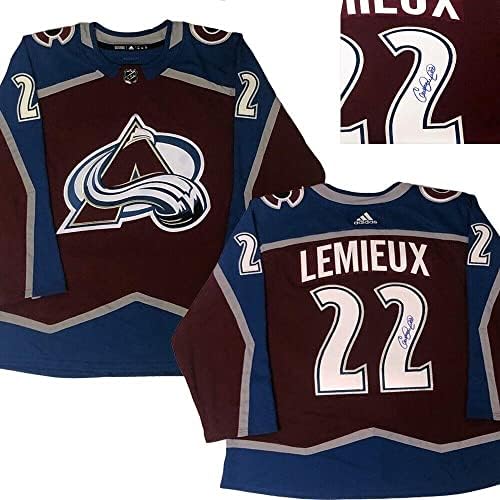 Claude Lemieux potpisao je Colorado Avalanche Burgundy Adidas Pro Jersey - AUTOGREMENT NHL dresovi