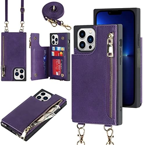 Jaorty Crossbody torbica za novčanik za iPhone 14 Pro sa držačem za kartice,futrola za iPhone 14 Pro Magnetic